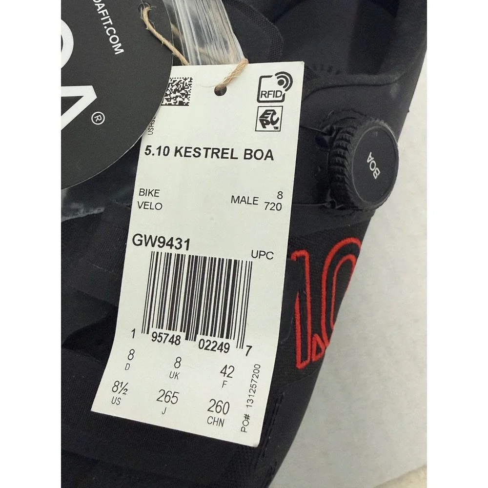 Five Ten Kestrel BOA Mountain Bike Shoes Black Red GW9431 Mens 8 Womens 8.5